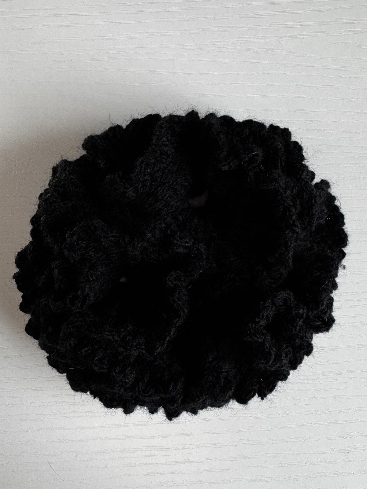 Crochet Chunky Black Rose Scrunchie