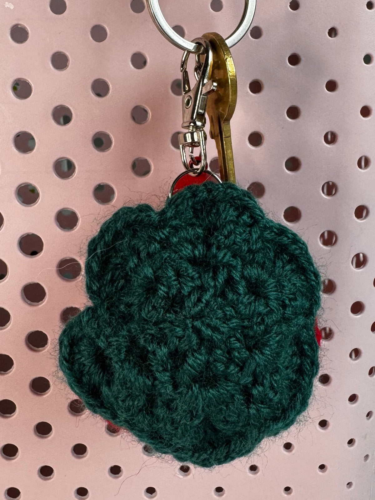 Crochet Keyring - Red Rose