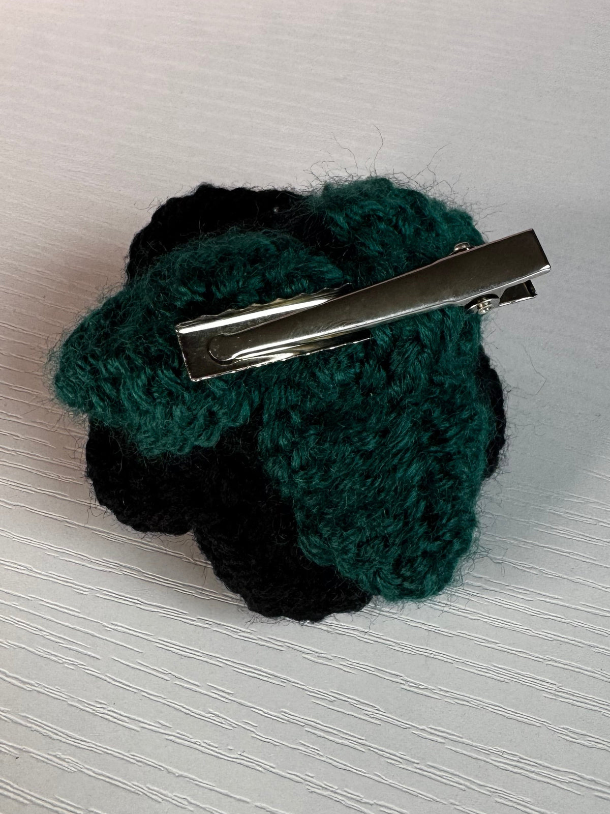 Crochet Black Rose Hair Clip