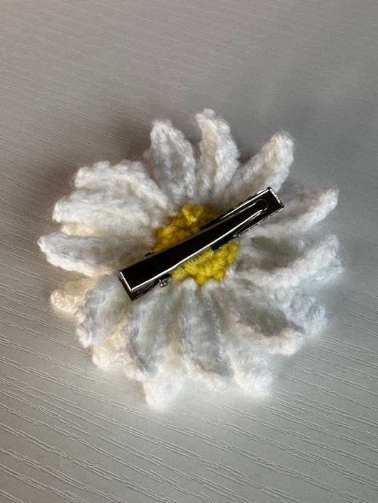 Crochet Daisy Hair Clip - Large