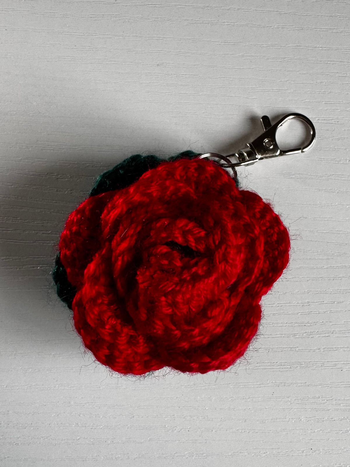 Crochet Keyring - Red Rose