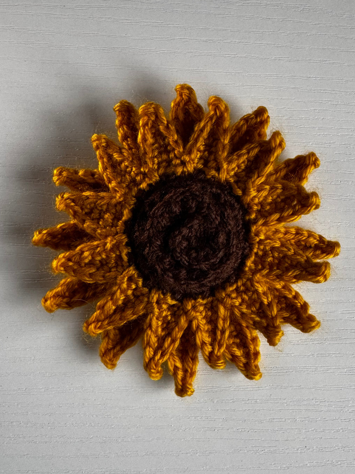 Crochet Sunflower Hair Clip - Large