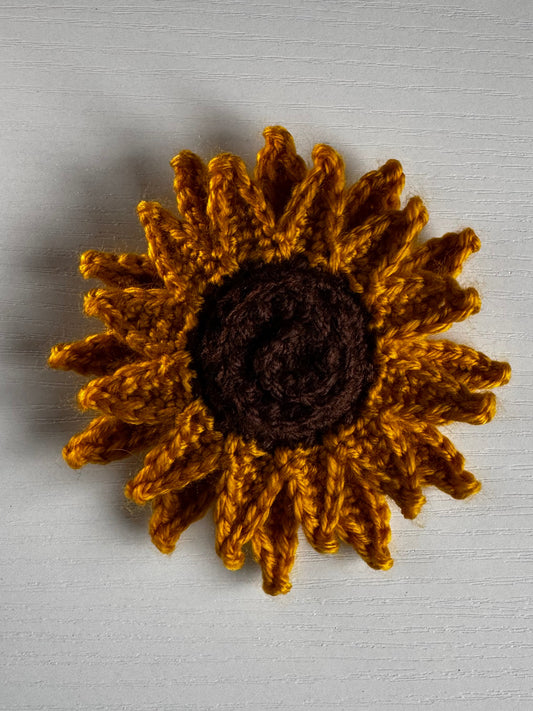 Crochet Sunflower Hair Clip - Large
