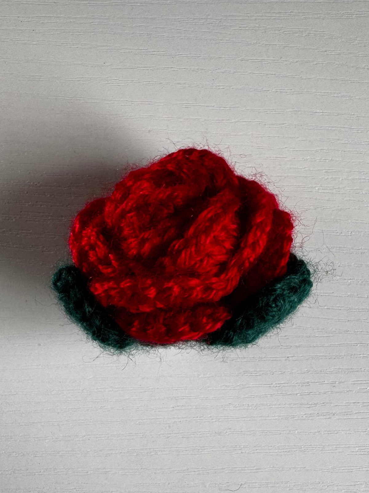 Crochet Red Rose Hair Clip