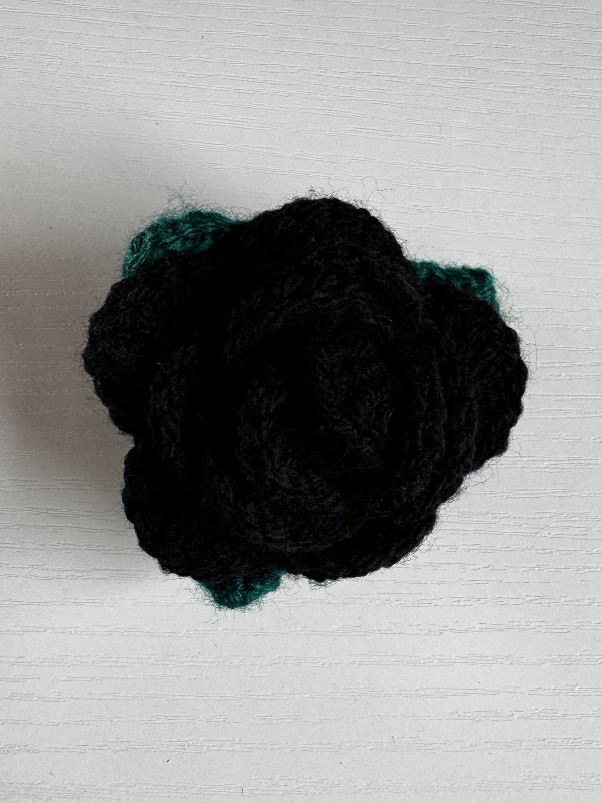 Crochet Black Rose Hair Clip